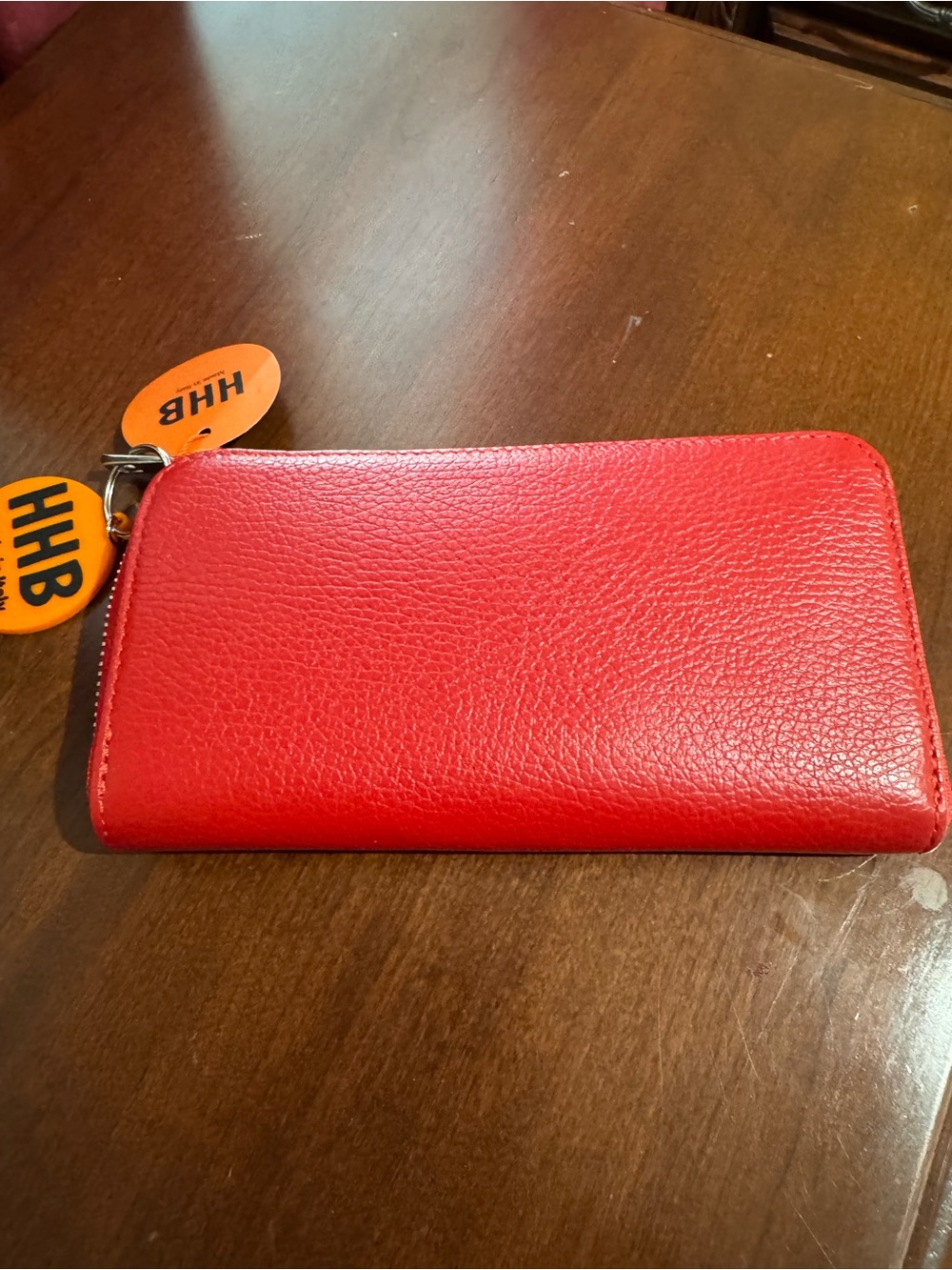 Red Leather Zip Wallet
